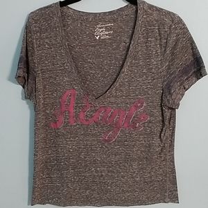 American eagle gray crop t-shirt
